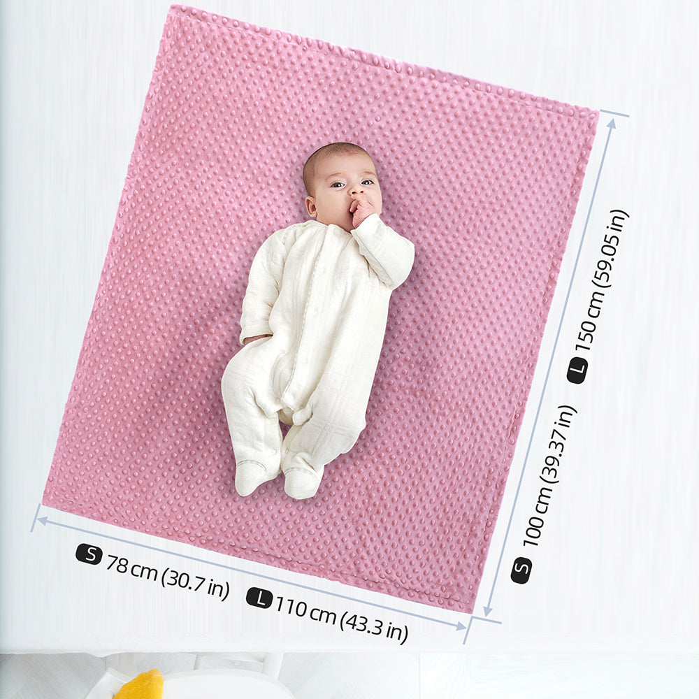 Baby Blanket Double Layer Minky Baby Blanket with Double Side Dotted Backing Ultra Thick Bed Throws Fleece Plush Baby Blanket Super Soft Minky Dot Baby Blanket for Toddler