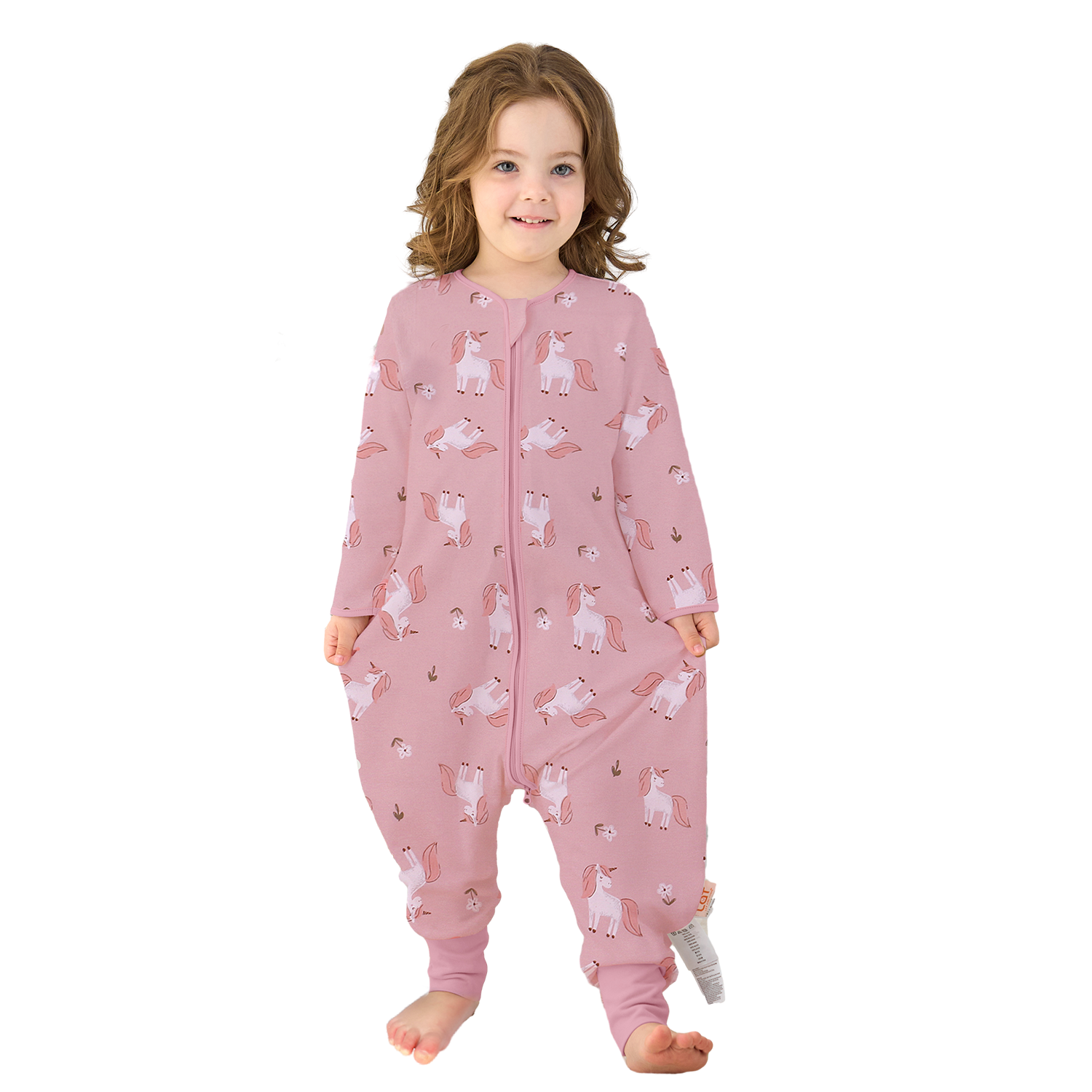 Baby Sleeping Bag with Feet, Summer Toddler Sleeping Sack with Legs Long Sleeves,Baby Wearable Blanket Sleep Sack 0.5 TOG