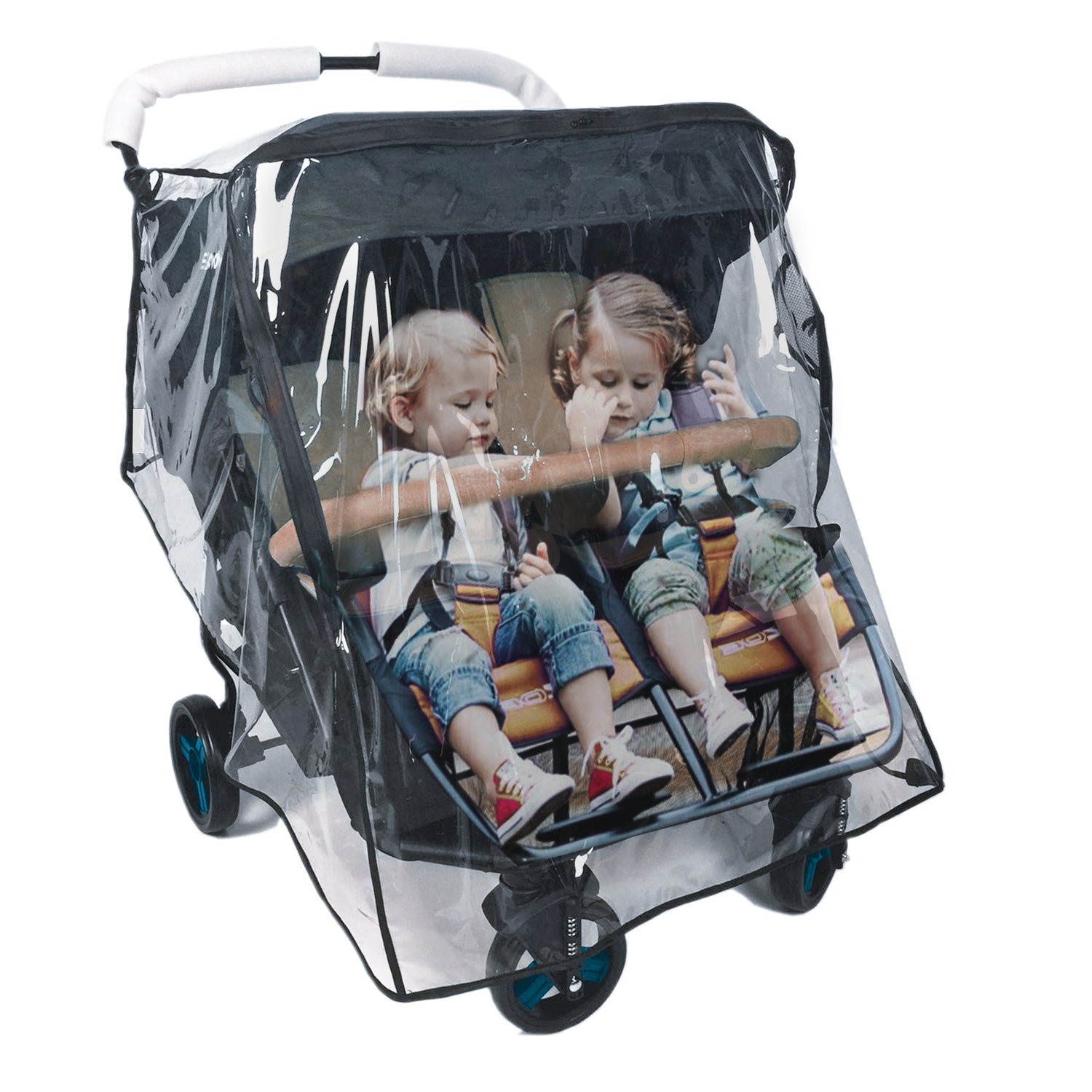 Miracle Baby Double Stroller Rain Cover, Universal Rain Cover for Double Stroller Side by Side, Twins Stroller Cover Baby Travel Weather Shields Fit Most Double Strollers, Baby Outdoor Accessories