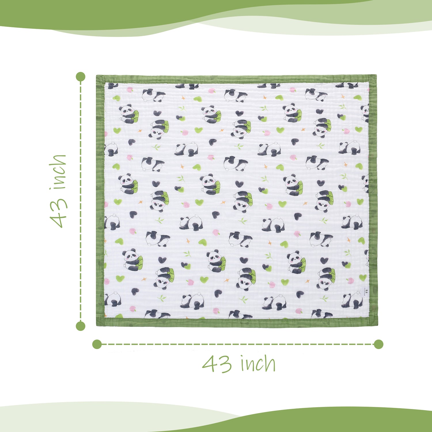 Miracle Baby Muslin Swaddle Blankets, 100% Cotton 6 Layers Baby Blanket 43"x 43" Super Soft Breathable Nursery Receiving Blankets for Boys Girls