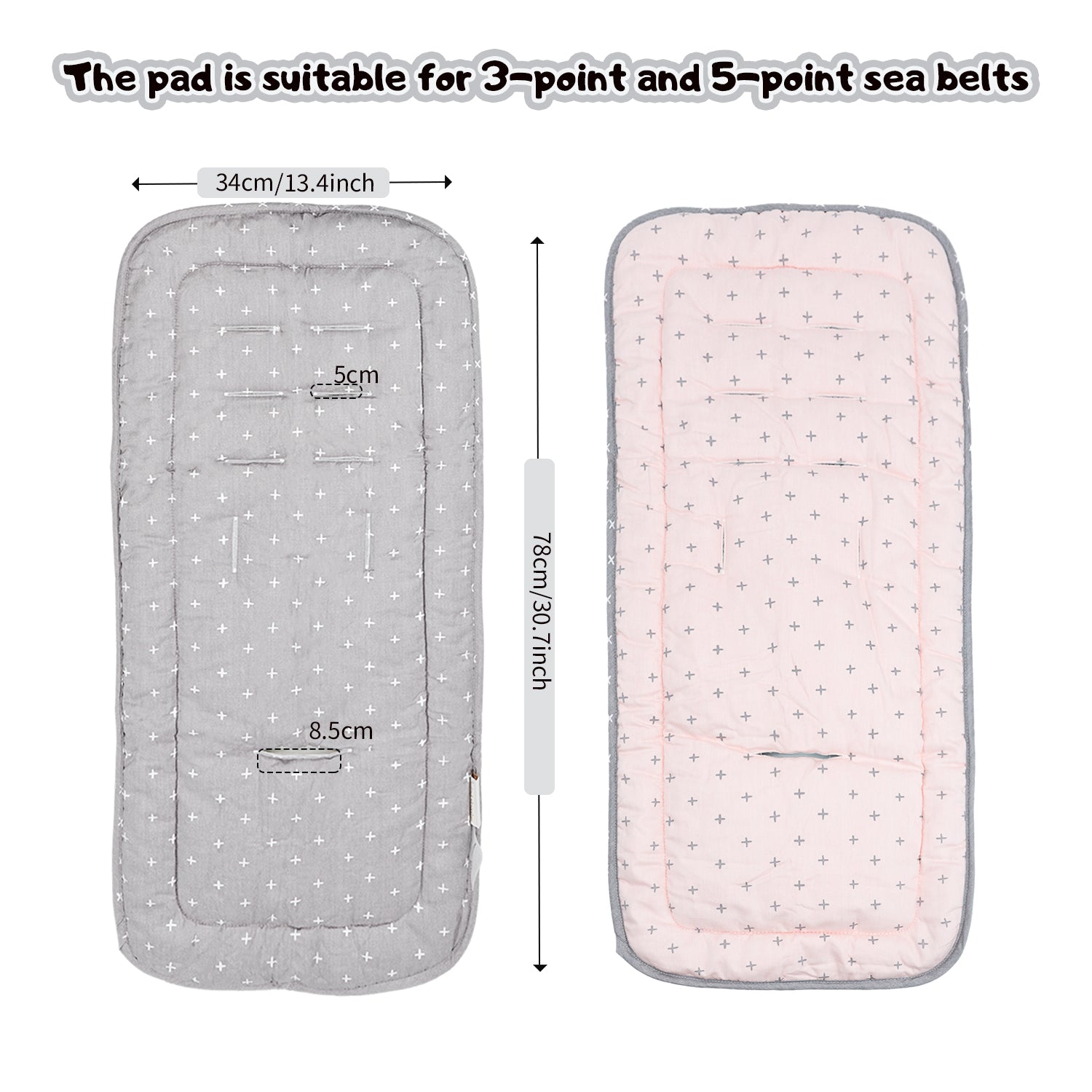 Stroller Cushion for Baby, Cotton Stroller Seat Liners Universal Stroller Cushion Pad for Toddler 34x78cm, 1 Pack