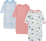 Baby Newborn Gown, 3 Packs Baby Sleeping Bag, Long Sleeve Sleep Sack, Cotton Cloths for Newborn Boys Girls