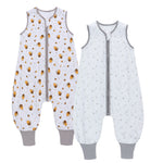 Toddler Sleep Sack with Feet TOG 0.5 Baby Wearable Blankets with Legs Sleeveless Baby Sleeping Bag for Boys Girls, 2 Pack
