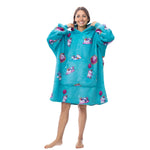 Wearable Blanket Hoodie Oversized Sherpa Blanket with Giant Pocket Super Warm Sleeves Flannel Hooded Blanket