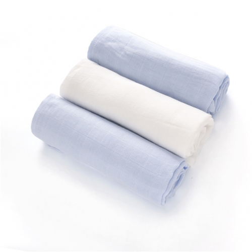 Miracle Baby Newborn Bamboo Swaddle,70% Bamboo 30% Cotton Muslin Blankets Solid Color,Super Soft Swaddling Wrap,Baby Muslin Cloth Diapers 3 Pack 31''x