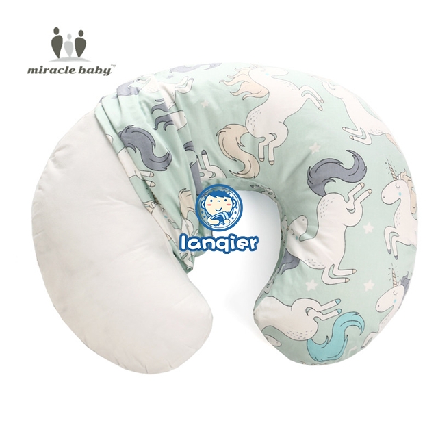 Binory 22.5 x 18 Newborn Cotton Breastfeeding Pillow Cover,Soft and Comfortable Blend Nursing Pillow Cover Slipcover,Maternity Breastfeeding Newborn Infant Feeding Cushion Cover