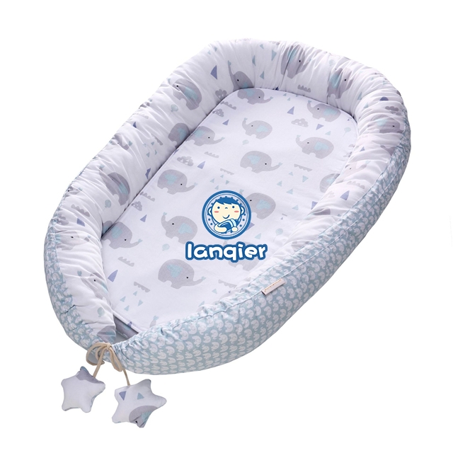 Portable Crib for Bedroom/Travel Infant Sleeping Nest Pods Breathable Cotton 0-24 Months Multifunctional Baby Nest TEALP Baby Bassinet for Bed White Rocket Newborn Baby Lounger