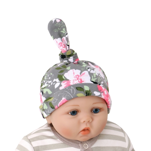 New design funny custom protection flower print cute 100% organic cotton new born baby beanie hat cap
