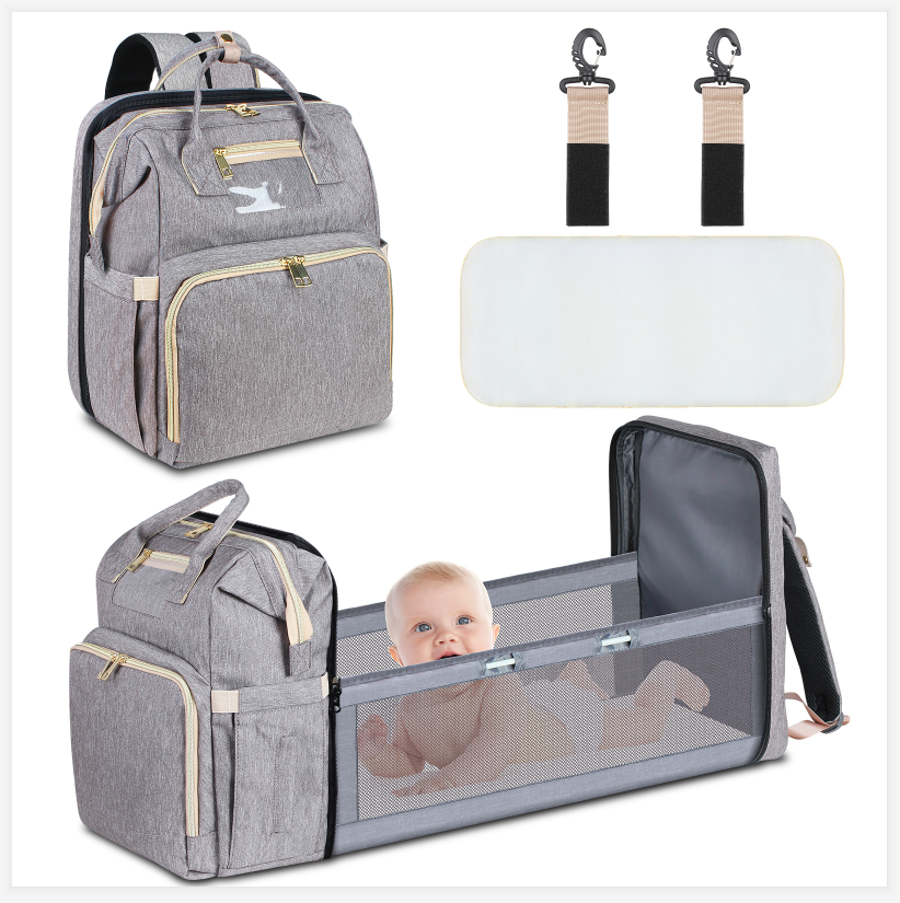 4 in 1 Diaper Bag with Bassinet Changing Station– Multi Purpose